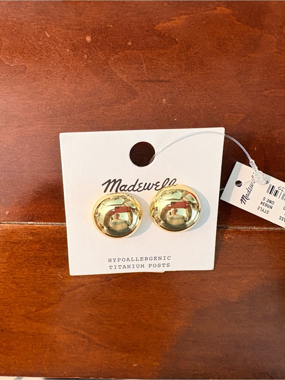 Madewell Polished Gold Dome Stud Earrings - Picture 3 of 4
